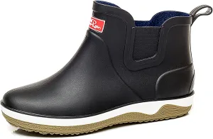 Men’s Ankle Rain Boots Waterproof Chelsea Boots Slip-On Garden Work Shoes Rain Footwear