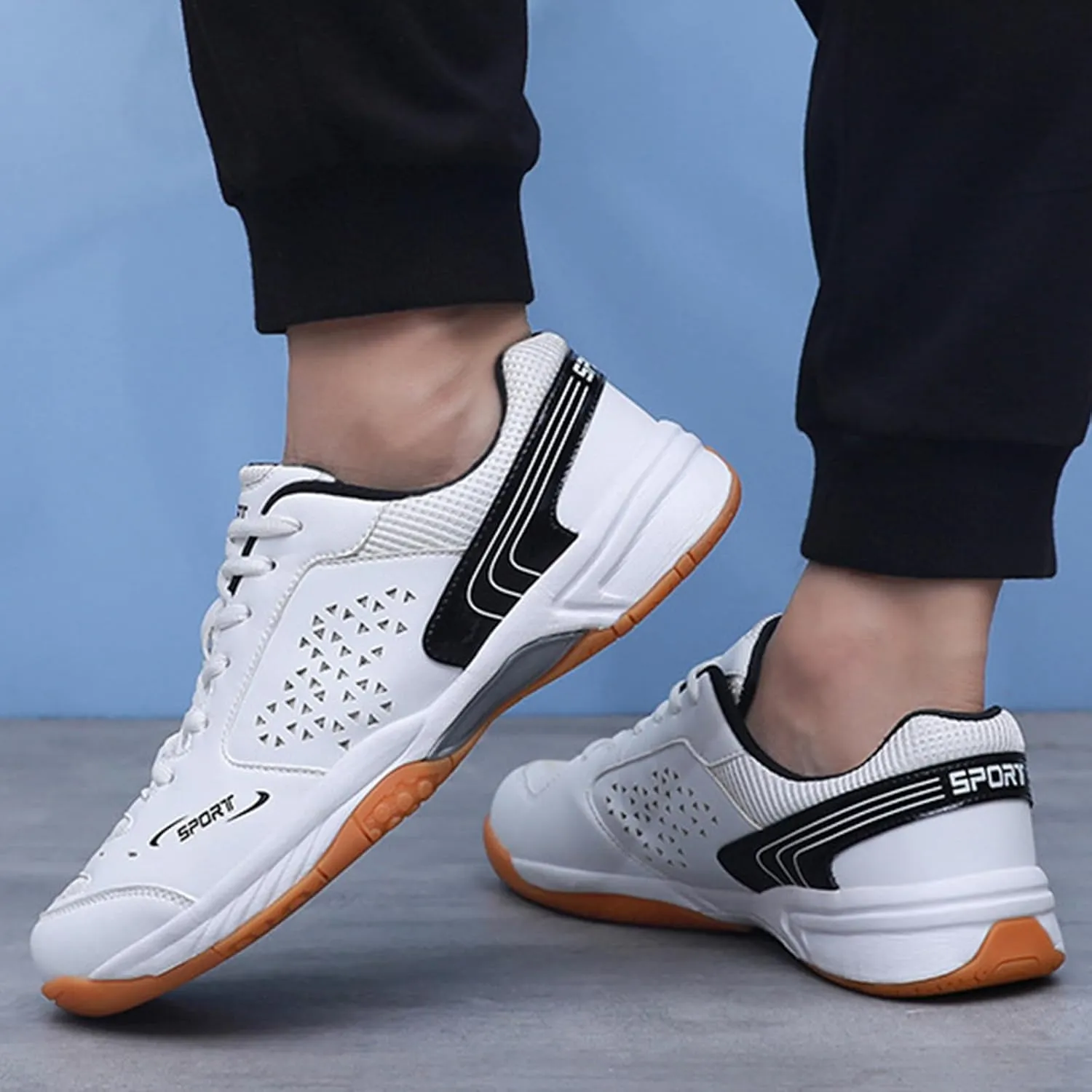 Mens Badminton Shoes Fashionable Breathable Pickleball Volleyball Sneakers for Indoor Court Non-Slip Outdoor Racketball