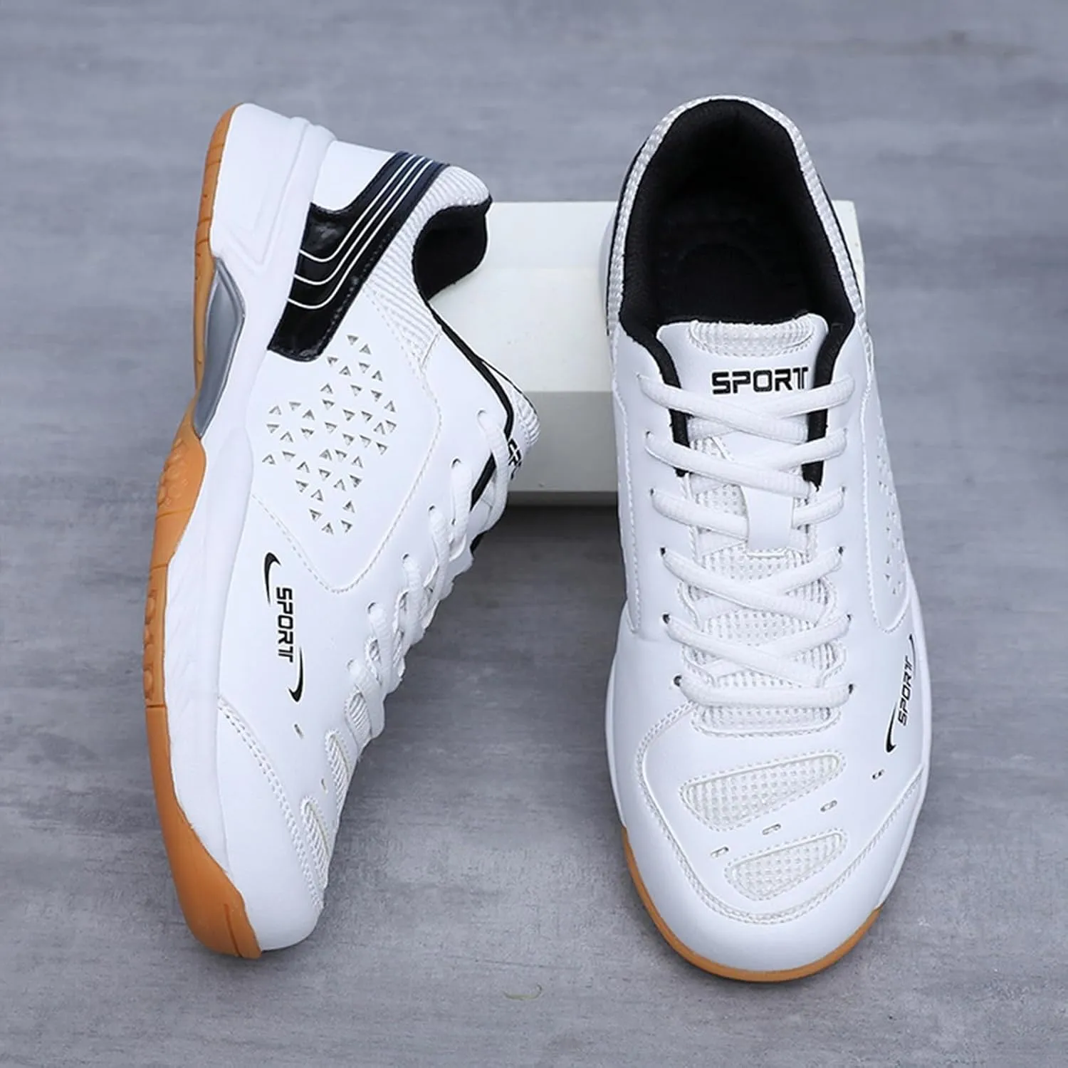 Mens Badminton Shoes Fashionable Breathable Pickleball Volleyball Sneakers for Indoor Court Non-Slip Outdoor Racketball