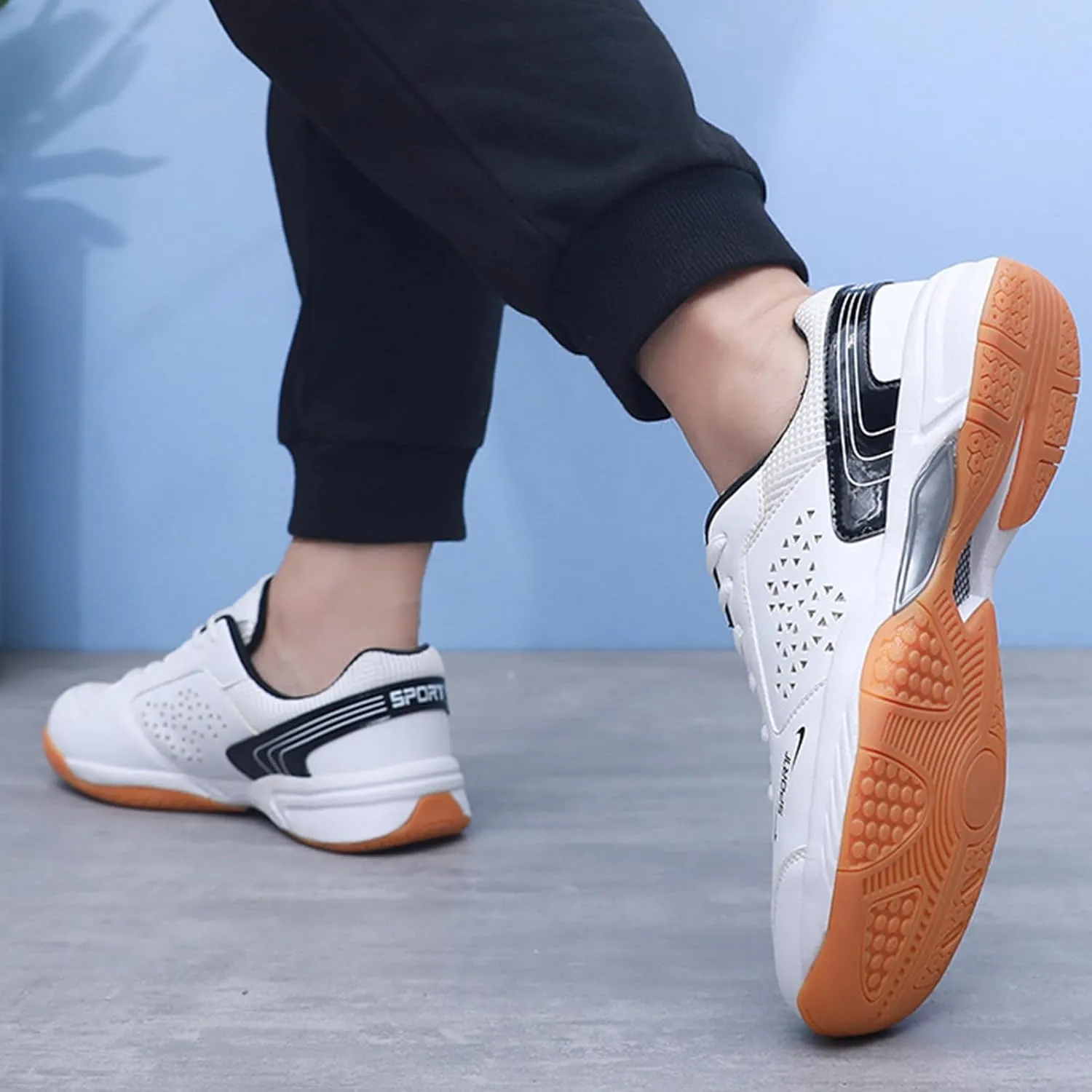Mens Badminton Shoes Fashionable Breathable Pickleball Volleyball Sneakers for Indoor Court Non-Slip Outdoor Racketball