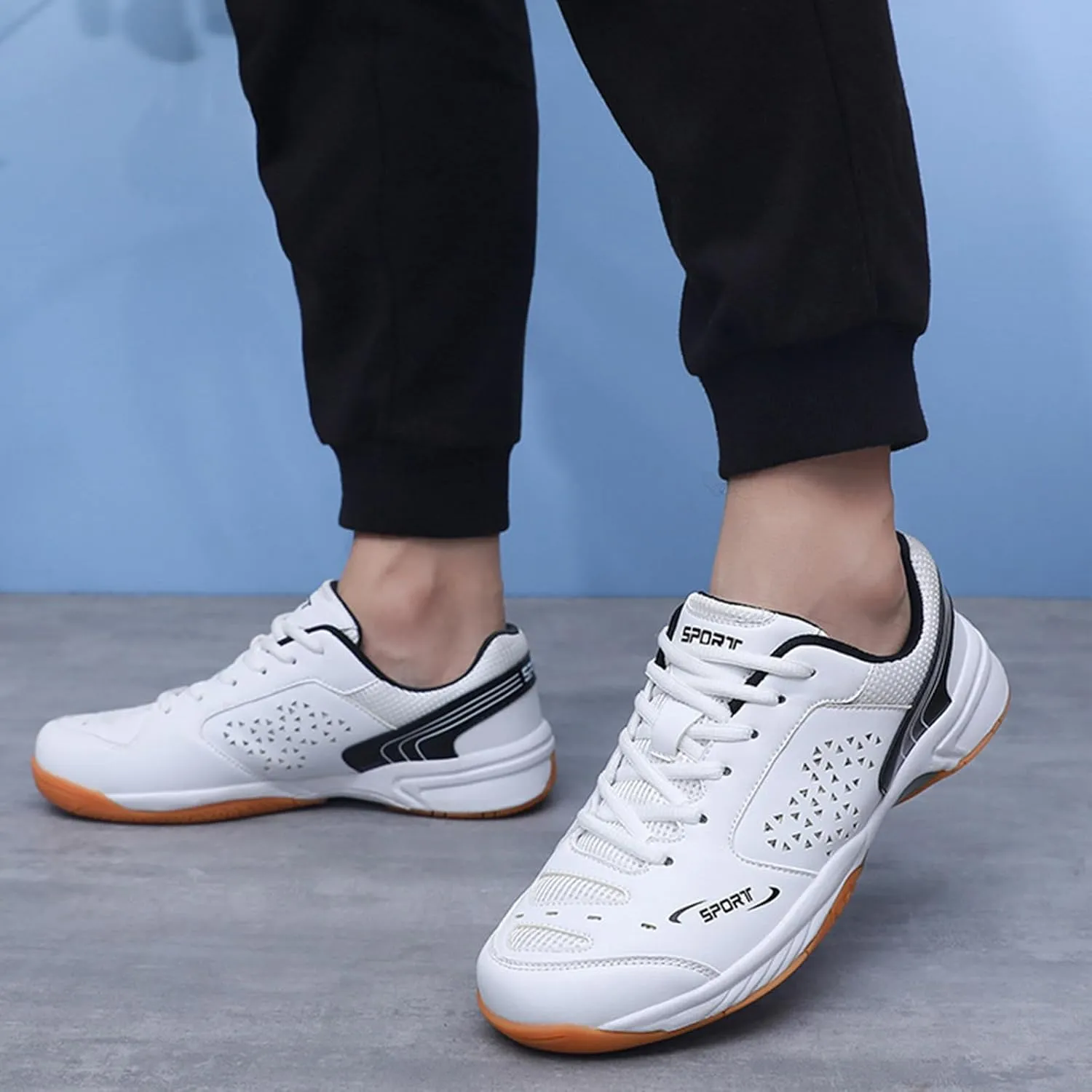 Mens Badminton Shoes Fashionable Breathable Pickleball Volleyball Sneakers for Indoor Court Non-Slip Outdoor Racketball