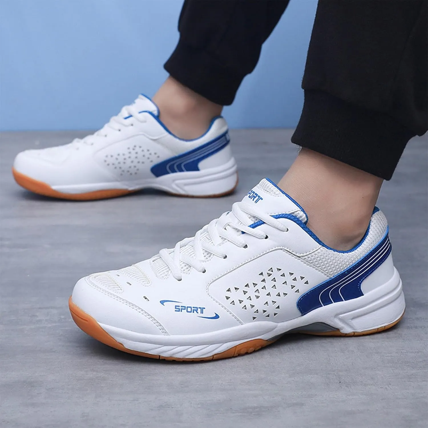 Mens Badminton Shoes Fashionable Breathable Pickleball Volleyball Sneakers for Indoor Court Non-Slip Outdoor Racketball