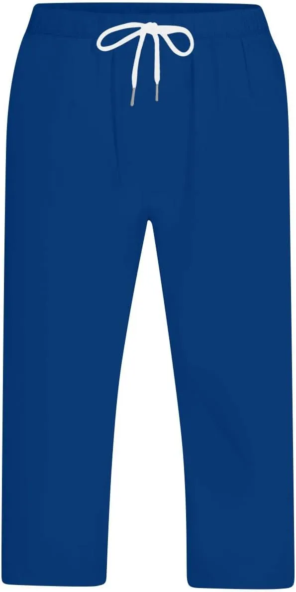 Mens Capri Pajama Pants Elastic Waist Drawstring Pilates Yoga Beach Lounge Sleep Pjs Casual Lightweight & Comfortable