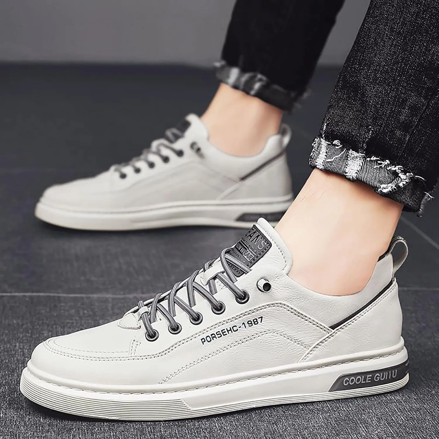 Men's Casual Dress Sneakers Sneakers Fashion Custom Low Top Leather Board Shoes Men Skateboard Casual Shoes