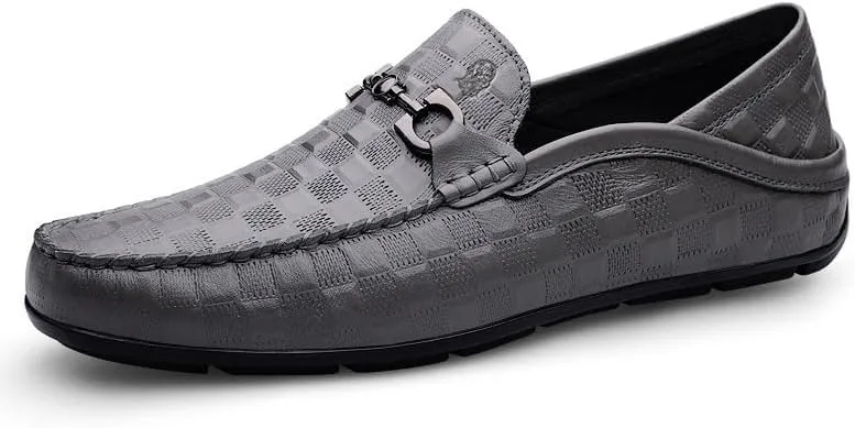 Men's Casual Formal Business Oxford Mens Loafers & Slip-Ons Dress Shoes Plaid Upper Tuxedo Shoes for Men