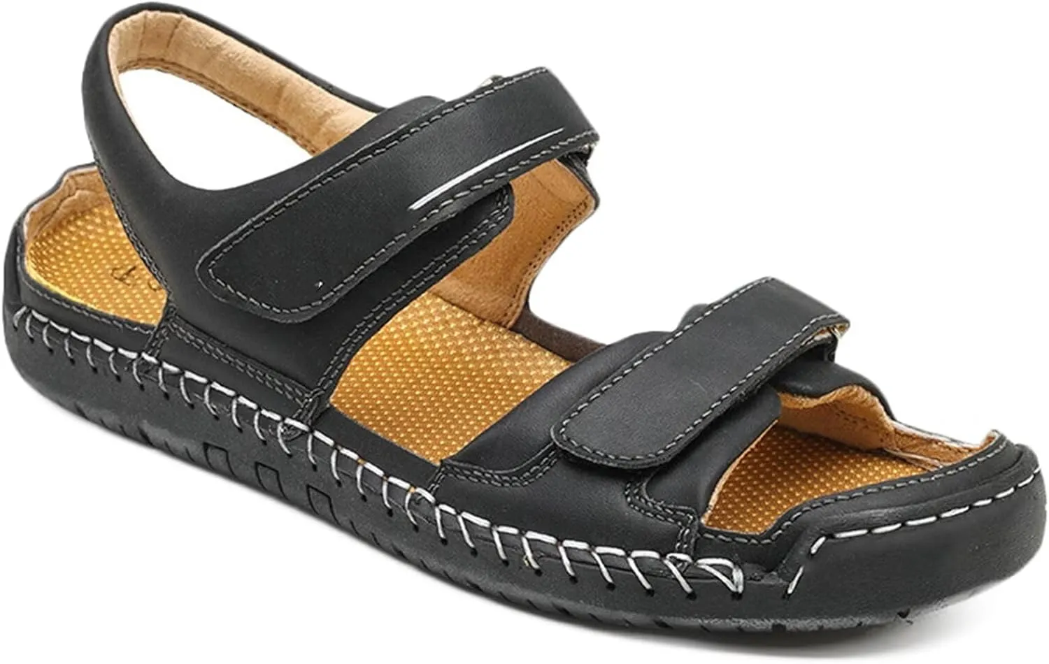 Mens Casual Leather Sandals Beach Shoes Summer Sandals for Hiking Trekking Walking Outdoor Sandals