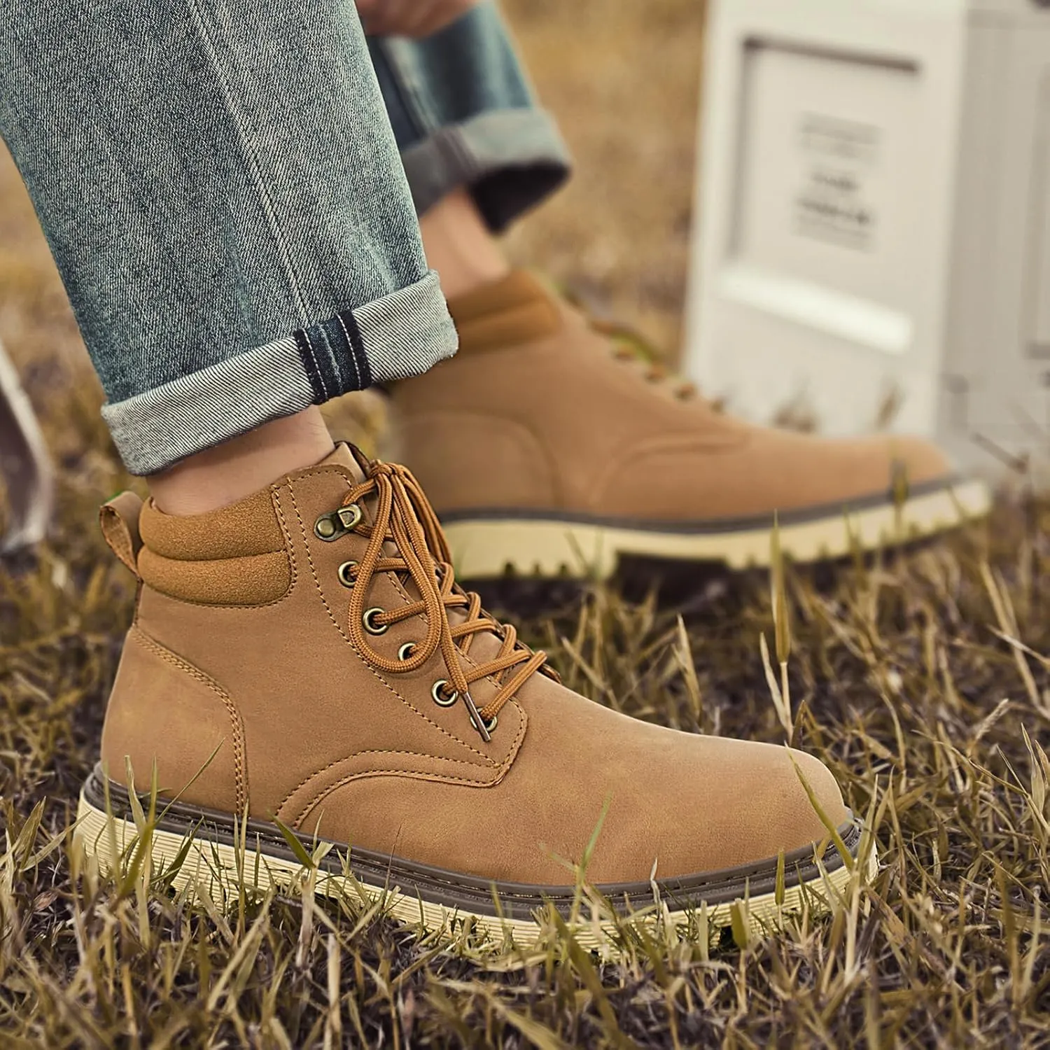 Men's Casual Winter Hiking Boots Waterproof Chukka Snow Boots