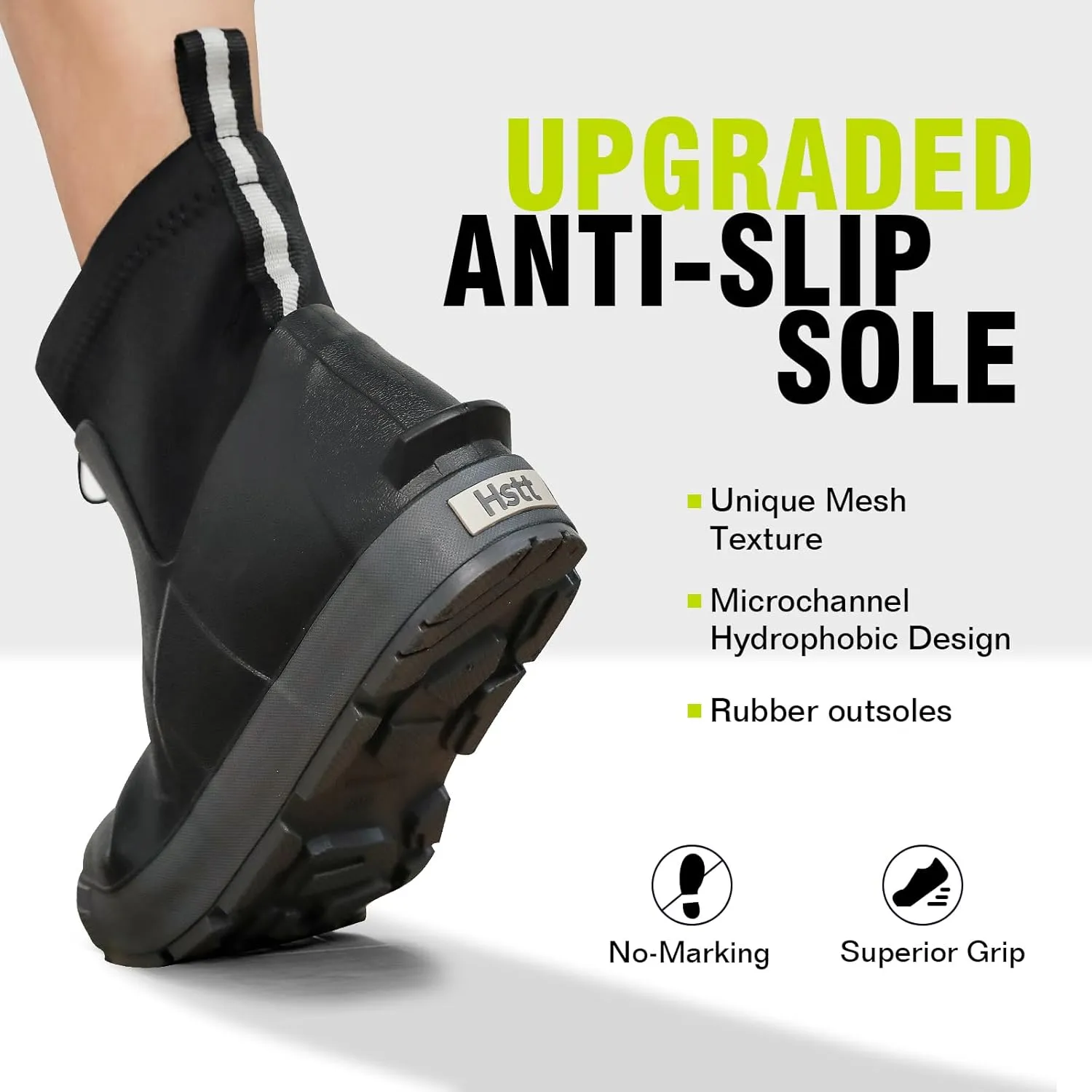 Men's Deck Boots,Ankle Rubber Rain boots Waterproof Anti-Slip Waterproof Shoes, Fishing Boating Boots Water Work Shoes for Men