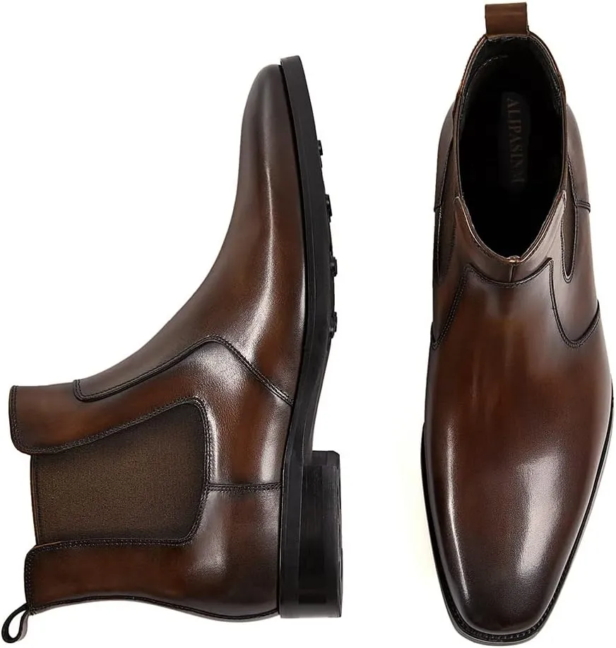 Mens Dress Boots Leather Chelsea Boots for Men