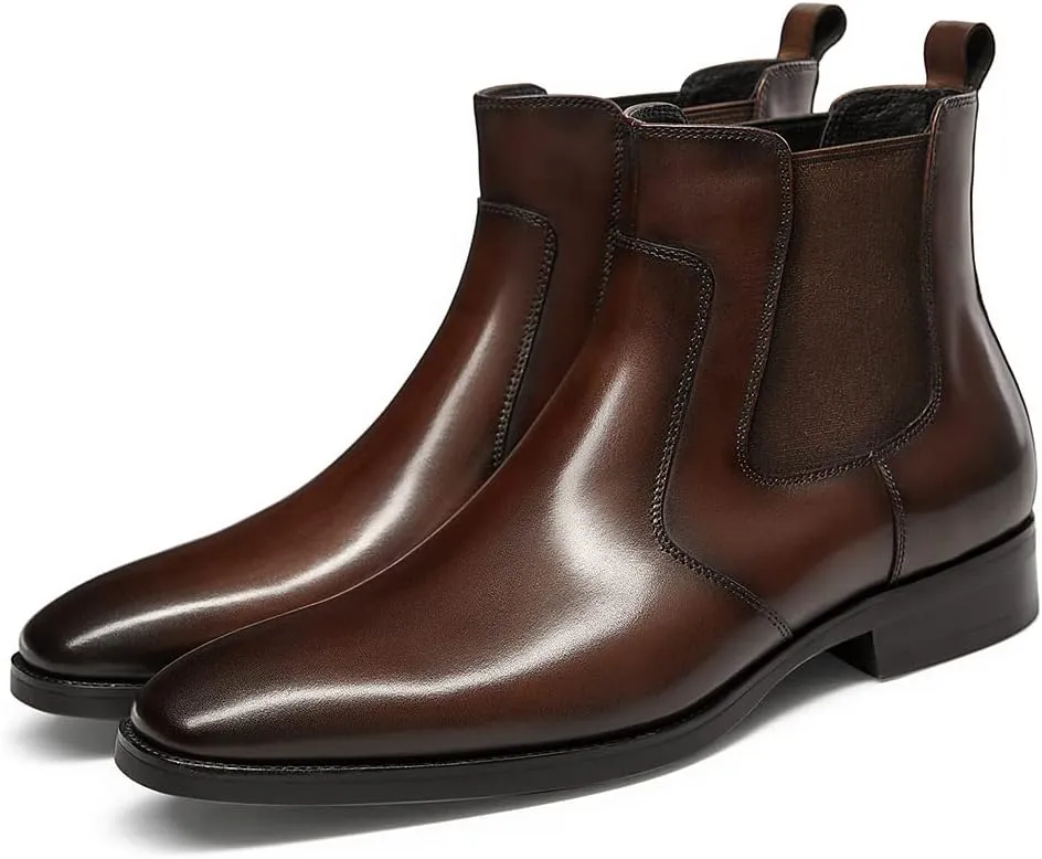 Mens Dress Boots Leather Chelsea Boots for Men