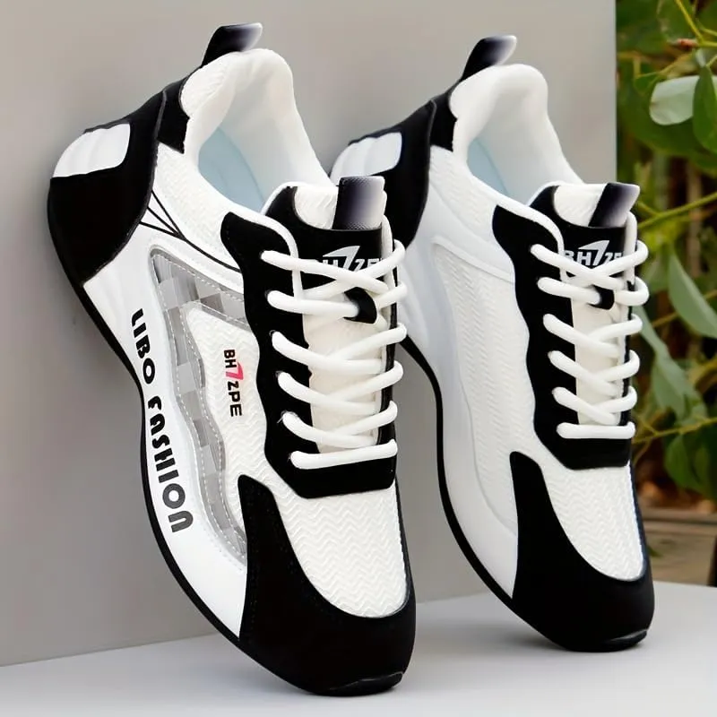 Men's Fashion Sneakers Running Shoes Lace Up Non Slip for Teenager Outdoor Training Workout, All Seasons
