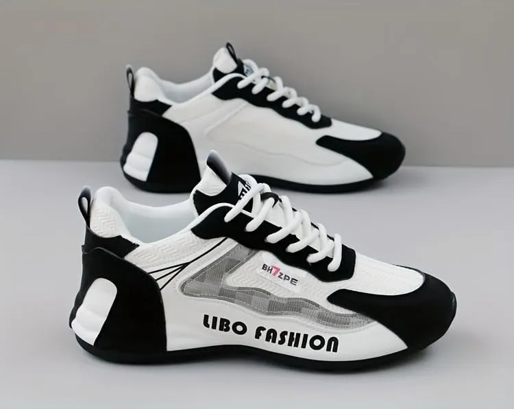 Men's Fashion Sneakers Running Shoes Lace Up Non Slip for Teenager Outdoor Training Workout, All Seasons