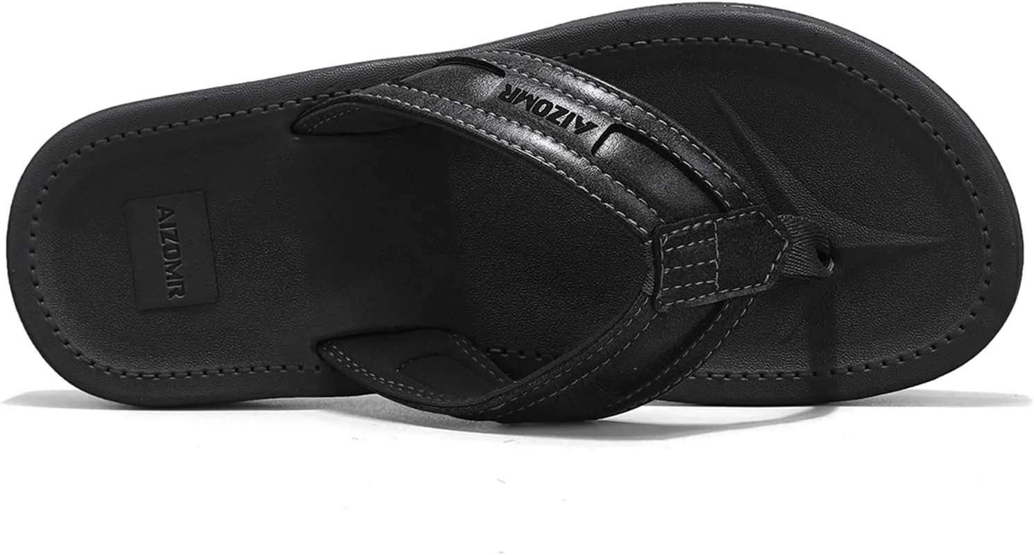 Mens Flip Flops Comfortable Walking Thong Sandals Non Slip Open-Toe Lightweight Summer Beach Slippers Indoor and Outdoor