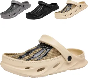 Mens Garden Clogs Shoes Breathable Summer Beach Sandals Sports Sandals Adjustable Slide Slip-on Outdoor Beach Slippers