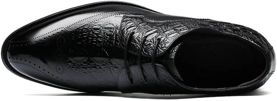 Men's Leather Dress Shoes Oxford Lace Up Monk Strap Round Toe Loafers Formal Business Comfortable Wedding Genuine Leather Non Slip Stylish Durable Office
