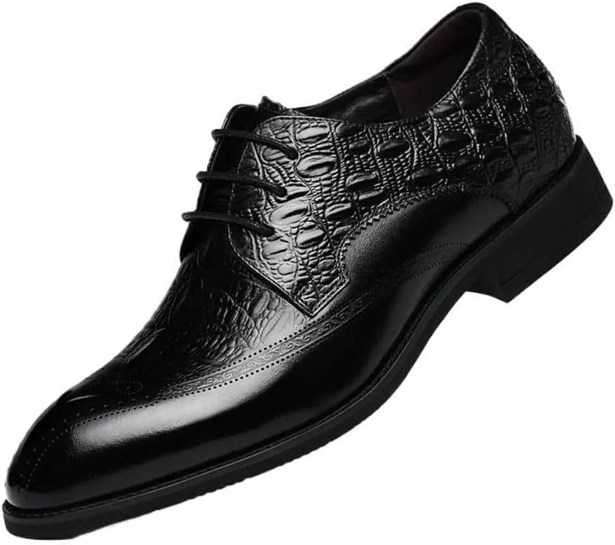 Men's Leather Dress Shoes Oxford Lace Up Monk Strap Round Toe Loafers Formal Business Comfortable Wedding Genuine Leather Non Slip Stylish Durable Office