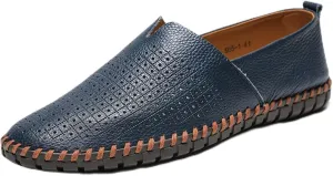 Men's Leather Loafers Slip-in, Soft and Breathable, Hand-Stitched, Stylish Casual Shoes, Light Driving Dress Shoes