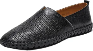 Men's Leather Loafers Slip-in, Soft and Breathable, Hand-Stitched, Stylish Casual Shoes, Light Driving Dress Shoes