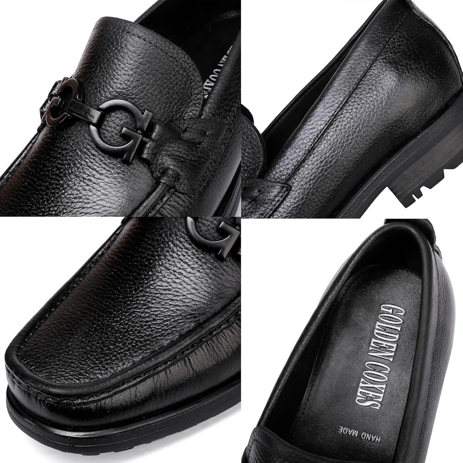 Men's Leather Penny Loafers Business Handmade Slip On Dress Shoes with Buckle Casual Party Shoes Wedding Loafer for Men