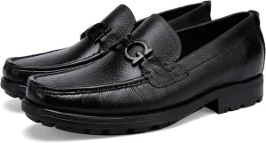Men's Leather Penny Loafers Business Handmade Slip On Dress Shoes with Buckle Casual Party Shoes Wedding Loafer for Men
