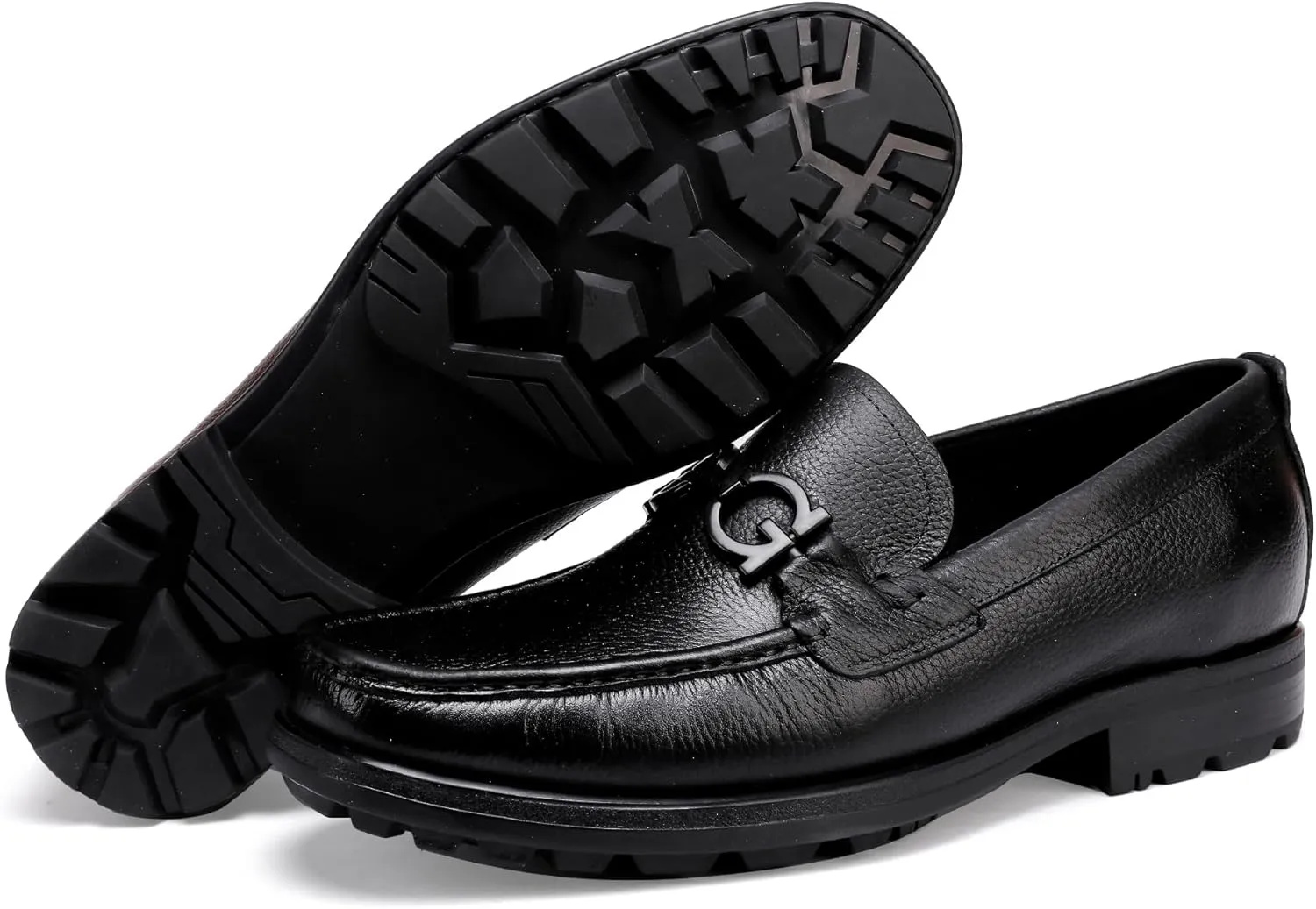 Men's Leather Penny Loafers Business Handmade Slip On Dress Shoes with Buckle Casual Party Shoes Wedding Loafer for Men