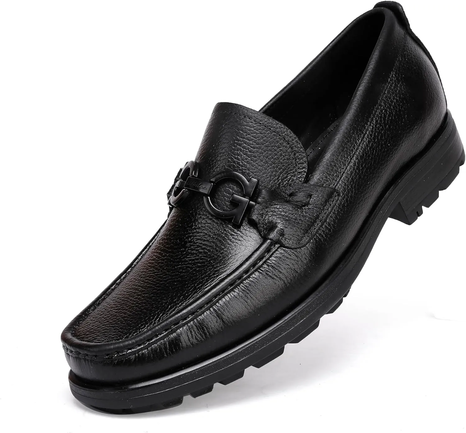 Men's Leather Penny Loafers Business Handmade Slip On Dress Shoes with Buckle Casual Party Shoes Wedding Loafer for Men