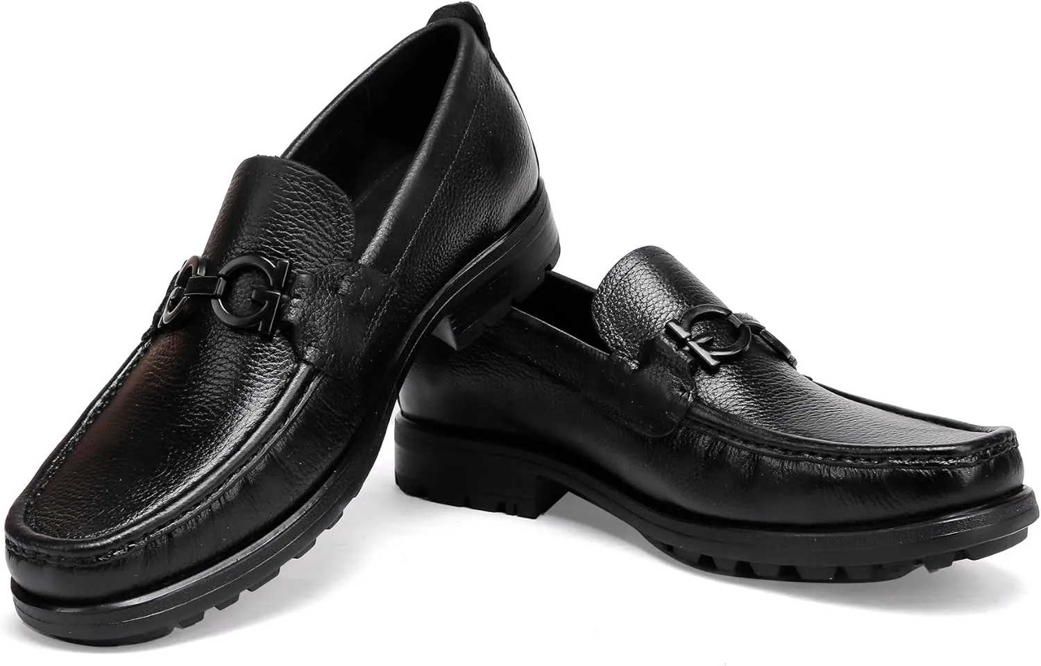 Men's Leather Penny Loafers Business Handmade Slip On Dress Shoes with Buckle Casual Party Shoes Wedding Loafer for Men