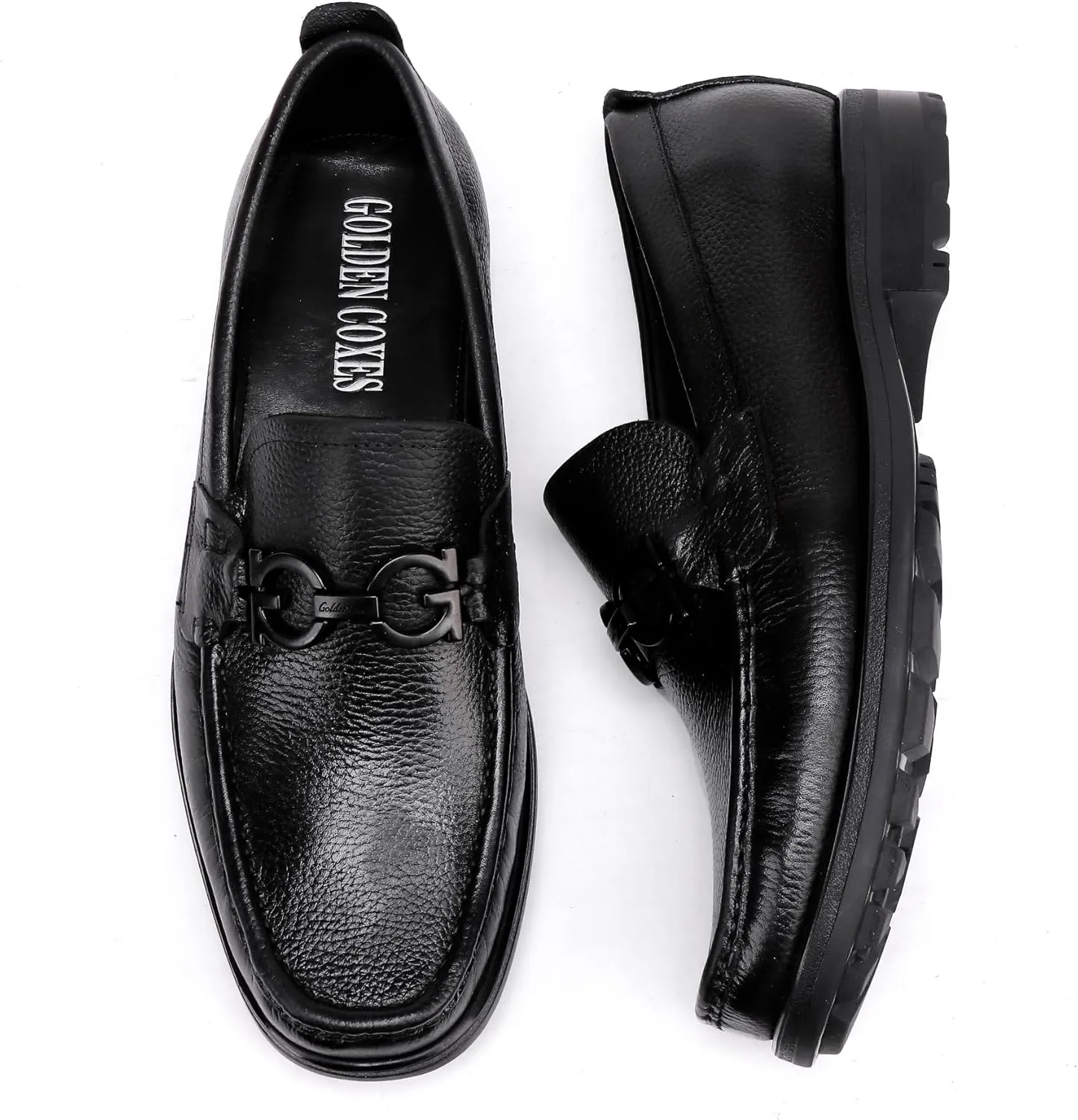 Men's Leather Penny Loafers Business Handmade Slip On Dress Shoes with Buckle Casual Party Shoes Wedding Loafer for Men