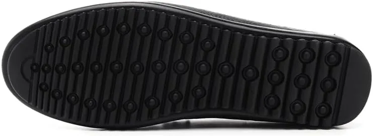 Mens Leather Slip-On Loafers Casual Shoes Driving Moccasins Handmade Khaki & Black Breathable Soft Spring Summer Autumn