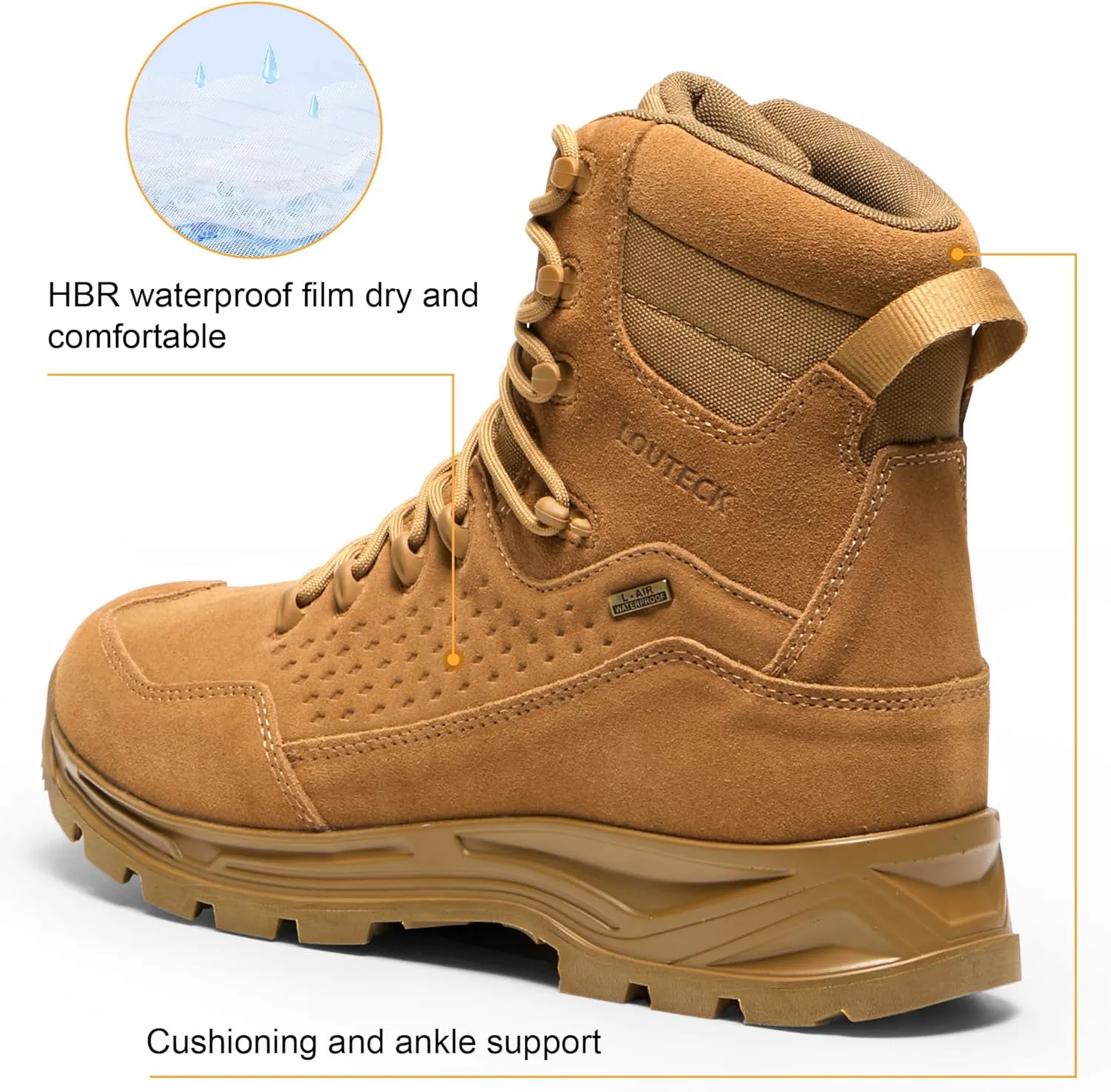 Men's Military & Tactical Boots – Waterproof & Comfortable Boots for Men, Perfect for Work, EMS, Hiking, and Combat