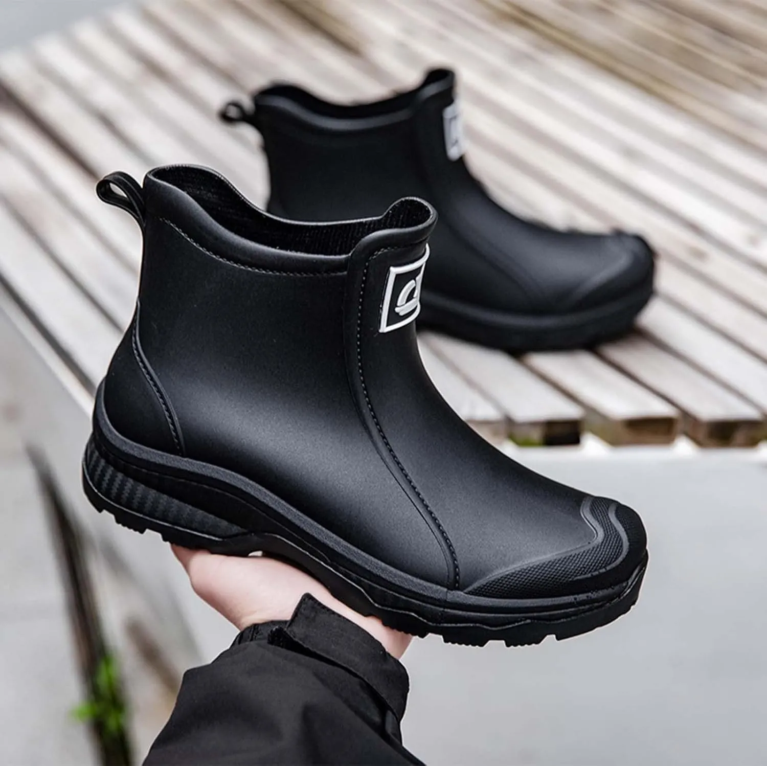 Men's Rain Shoes for Outdoor Activities Comfortable Slip Rubber Boots Ideal for Gardening Fishing Hiking and