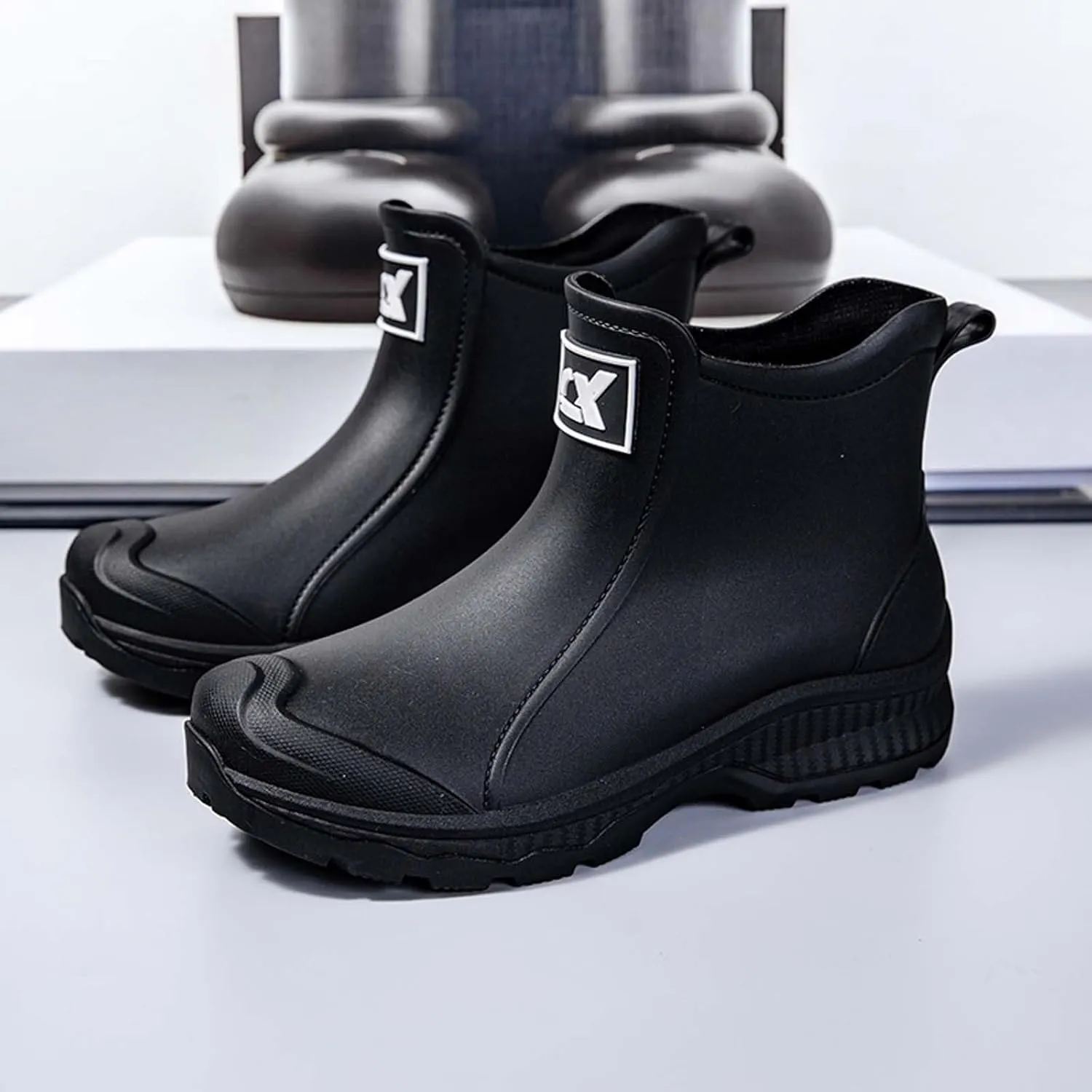 Men's Rain Shoes for Outdoor Activities Comfortable Slip Rubber Boots Ideal for Gardening Fishing Hiking and
