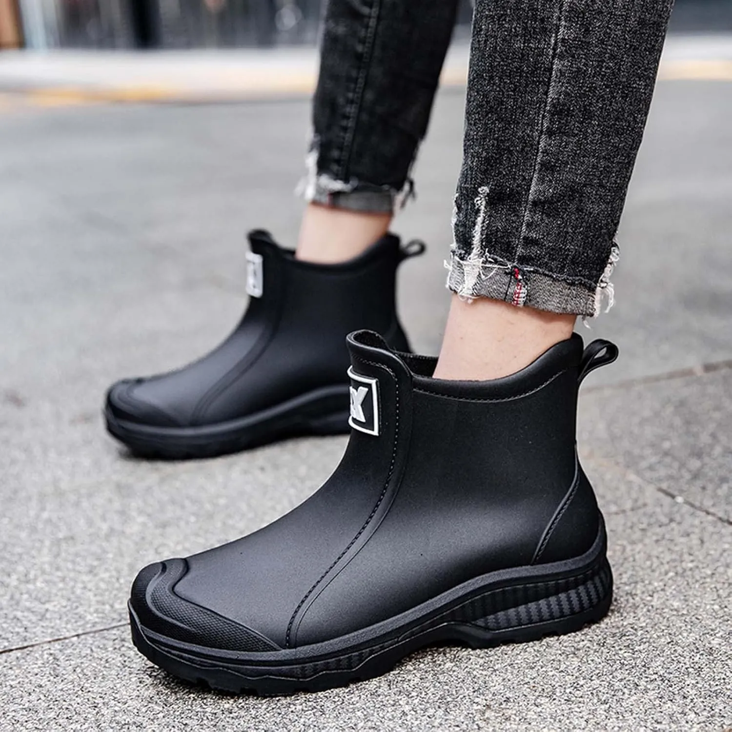 Men's Rain Shoes for Outdoor Activities Comfortable Slip Rubber Boots Ideal for Gardening Fishing Hiking and