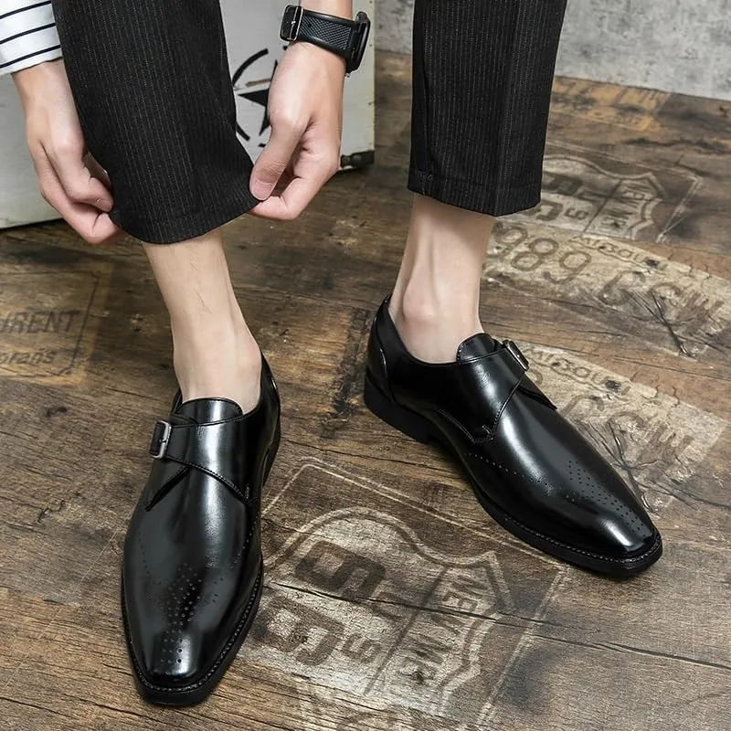 Men's Slip-on Driving Moc Loafer Men Fashion Comfort Classic Brogue Toe Slip On Loafers Oxford Dress Shoes