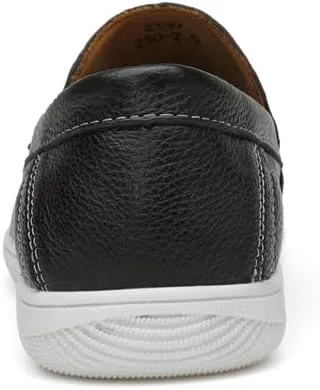 Mens Slip-On Loafers, Casual Leather Shoes, Loafer Flats,Concise Style, Blue, Black