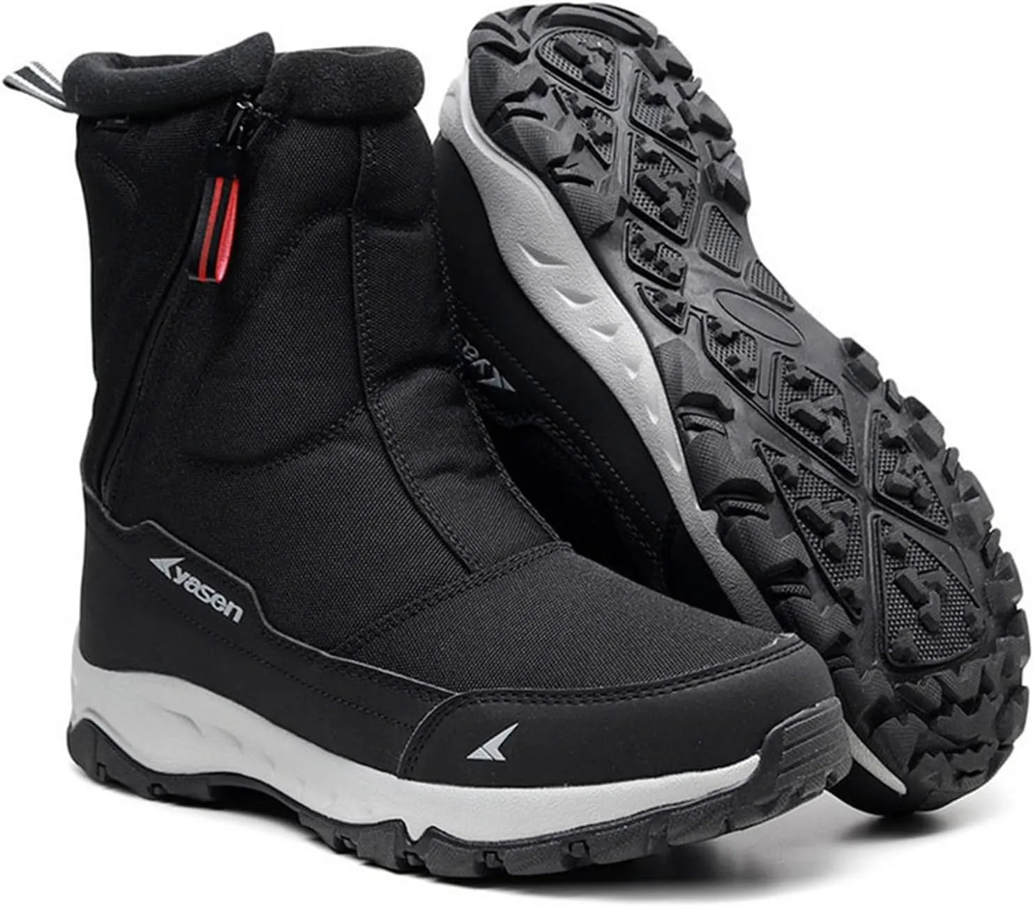 Mens Snow Boots Waterproof,Casual Lightweight Fur Lined Winter Sneakers for Men,Comfortable Anti-Slip Cold-Weather Warm Winter Work Boots