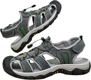 Men's Sports Outdoor Sandals Closed Toe Summer Beach Shoes Leather Casual Trekking Hiking Walking Sandals