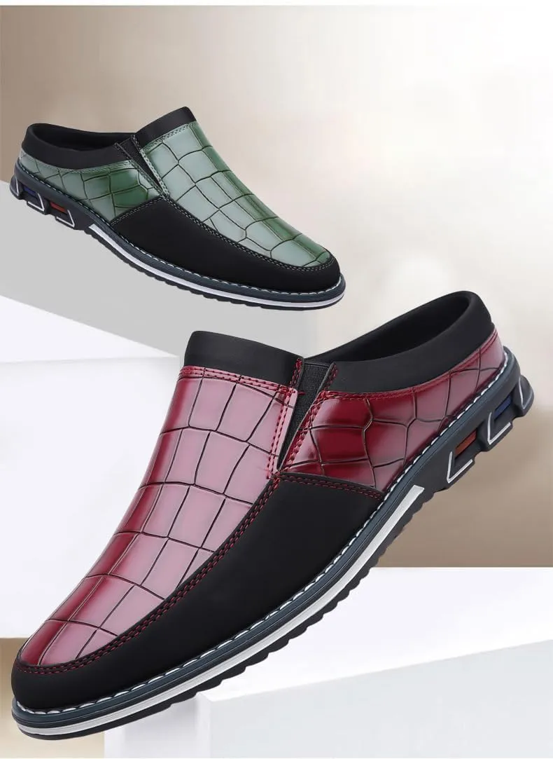 Men's Stylish Slip-On Loafers | Comfortable Casual Shoes | Durable Rubber Sole | Office & Casual Attire | All-Season Versatility | Stylish Two Tone Brown & Black Design