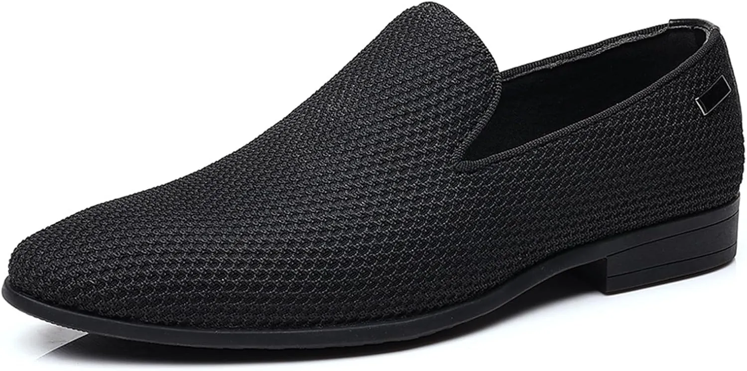 Men's Tuxedo Dress Loafers Slip-on Lightweight Business Wedding Dress Shoes Fashion Penny Smoking Shoes