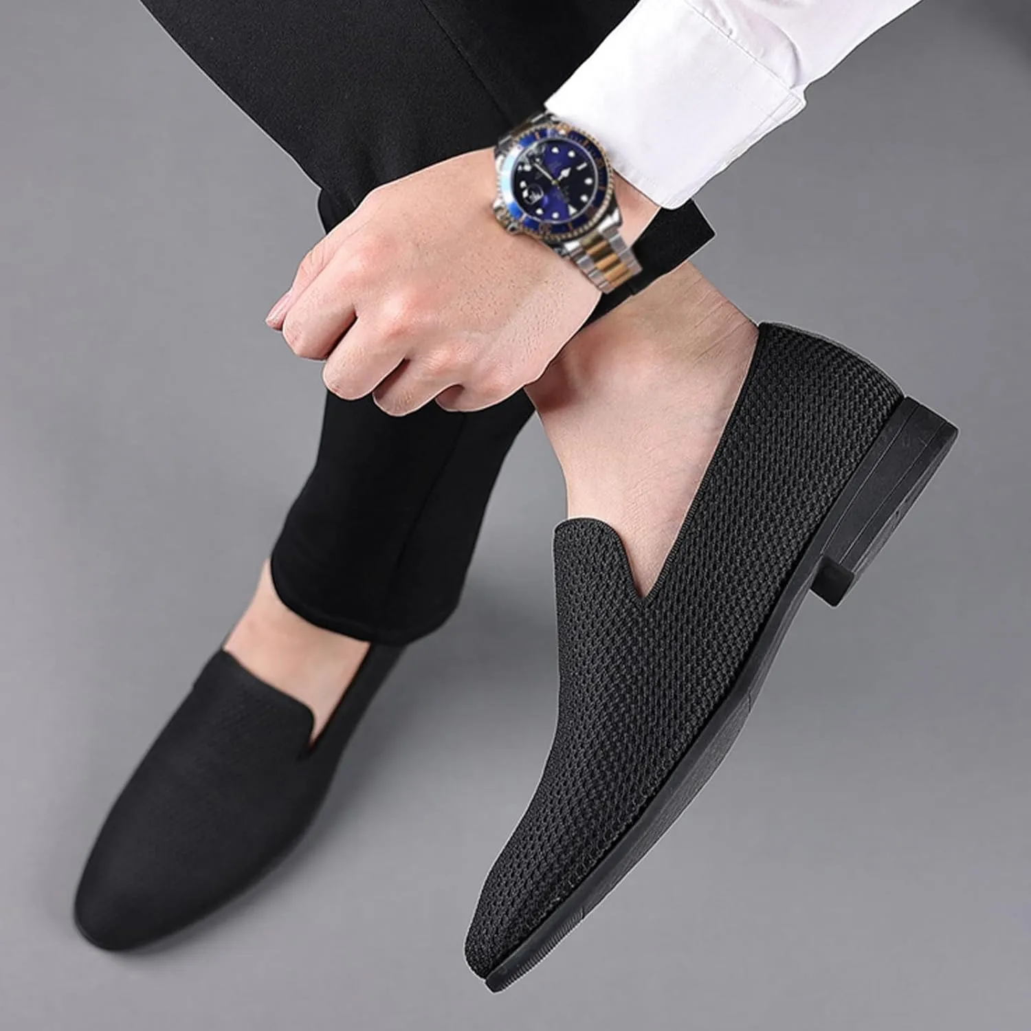 Men's Tuxedo Dress Loafers Slip-on Lightweight Business Wedding Dress Shoes Fashion Penny Smoking Shoes