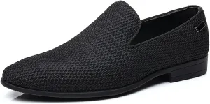 Men's Tuxedo Dress Loafers Slip-on Lightweight Business Wedding Dress Shoes Fashion Penny Smoking Shoes