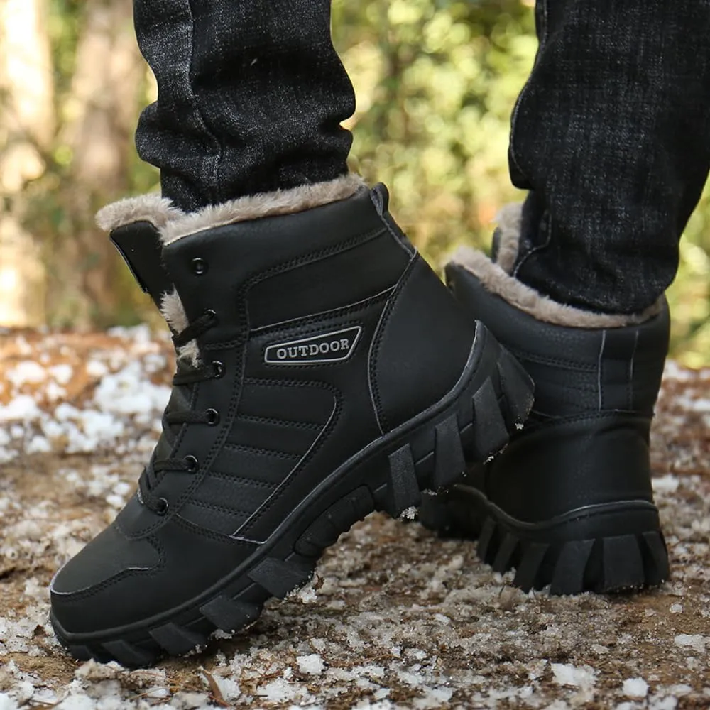 Men's Warm Snow Boots for Trekking: Comfort Winter Hiking Boots for Outdoor - Non Slip Cold Weather Shoes for Male