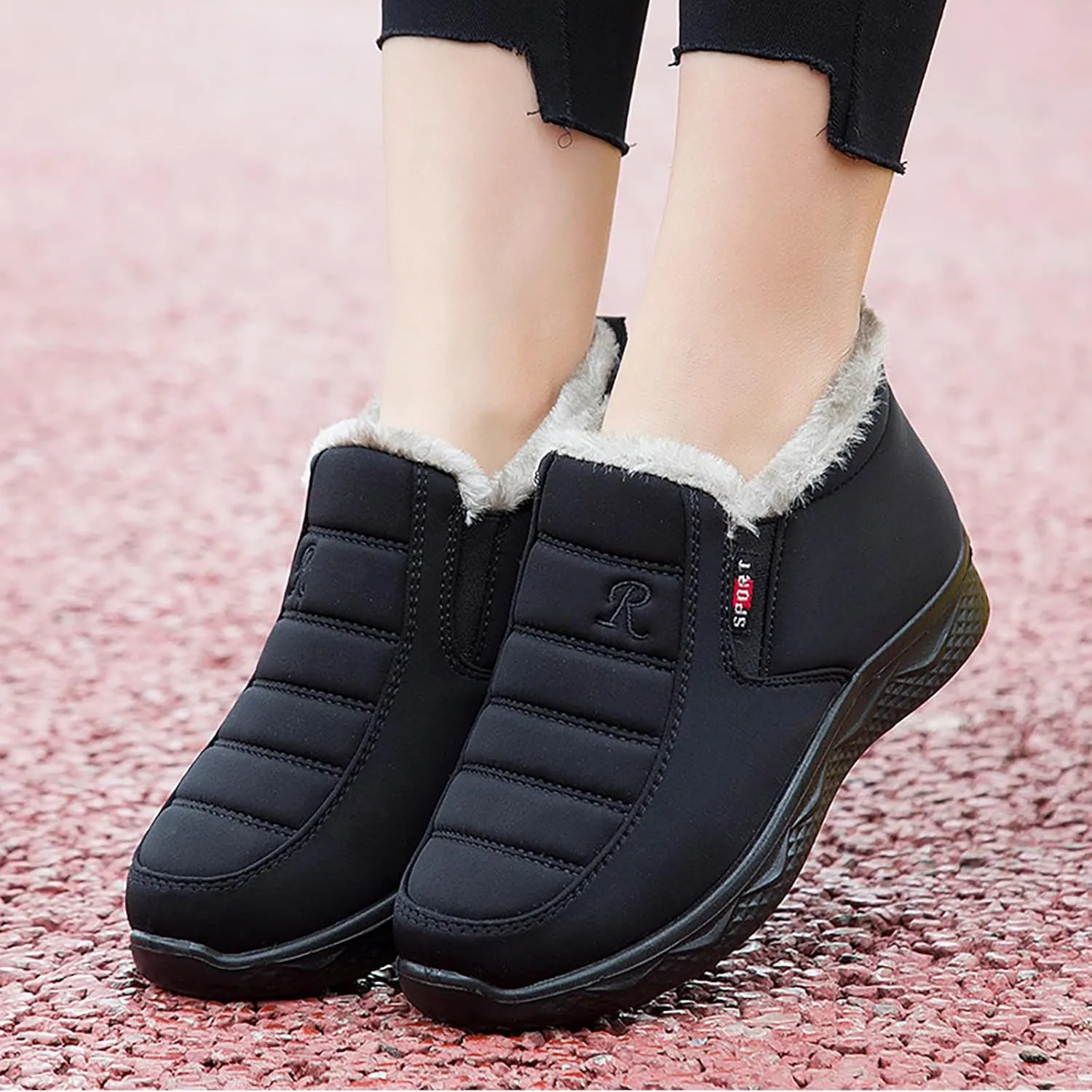 Men's Women's Snow Boots Winter Boots for Women Men Platform Fashion Sneakers Anti-Slip Waterproof Outdoor Shoes Warm Fur Lined Ankle Booties Comfortable Shoes for Women Cozy Insulated Short Boots