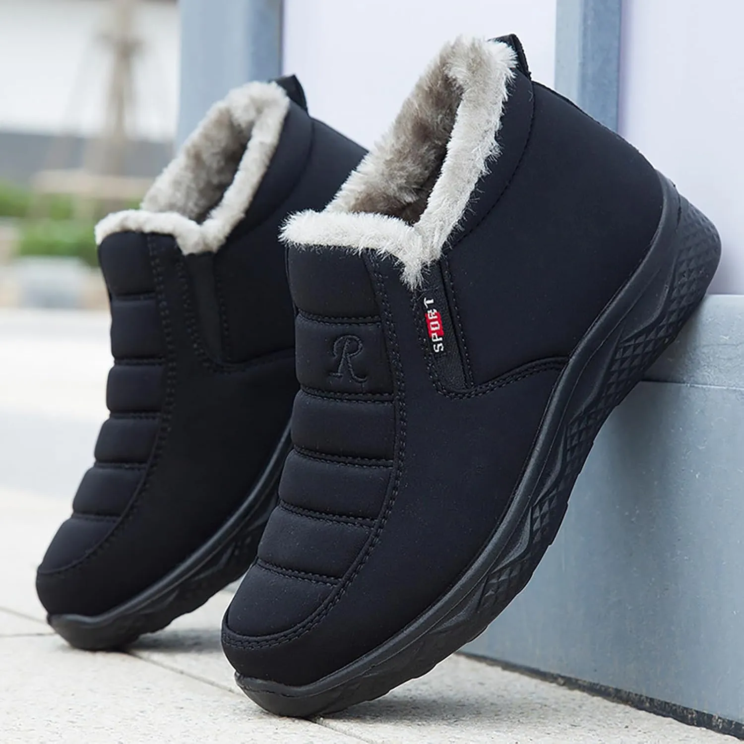 Men's Women's Snow Boots Winter Boots for Women Men Platform Fashion Sneakers Anti-Slip Waterproof Outdoor Shoes Warm Fur Lined Ankle Booties Comfortable Shoes for Women Cozy Insulated Short Boots