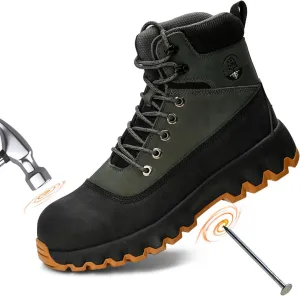 Mens work boots Composite Toe Boots for Men Genuine Leather Rubber Sole No Slip Waterproof Shoes Industrial & Construction Safety boots