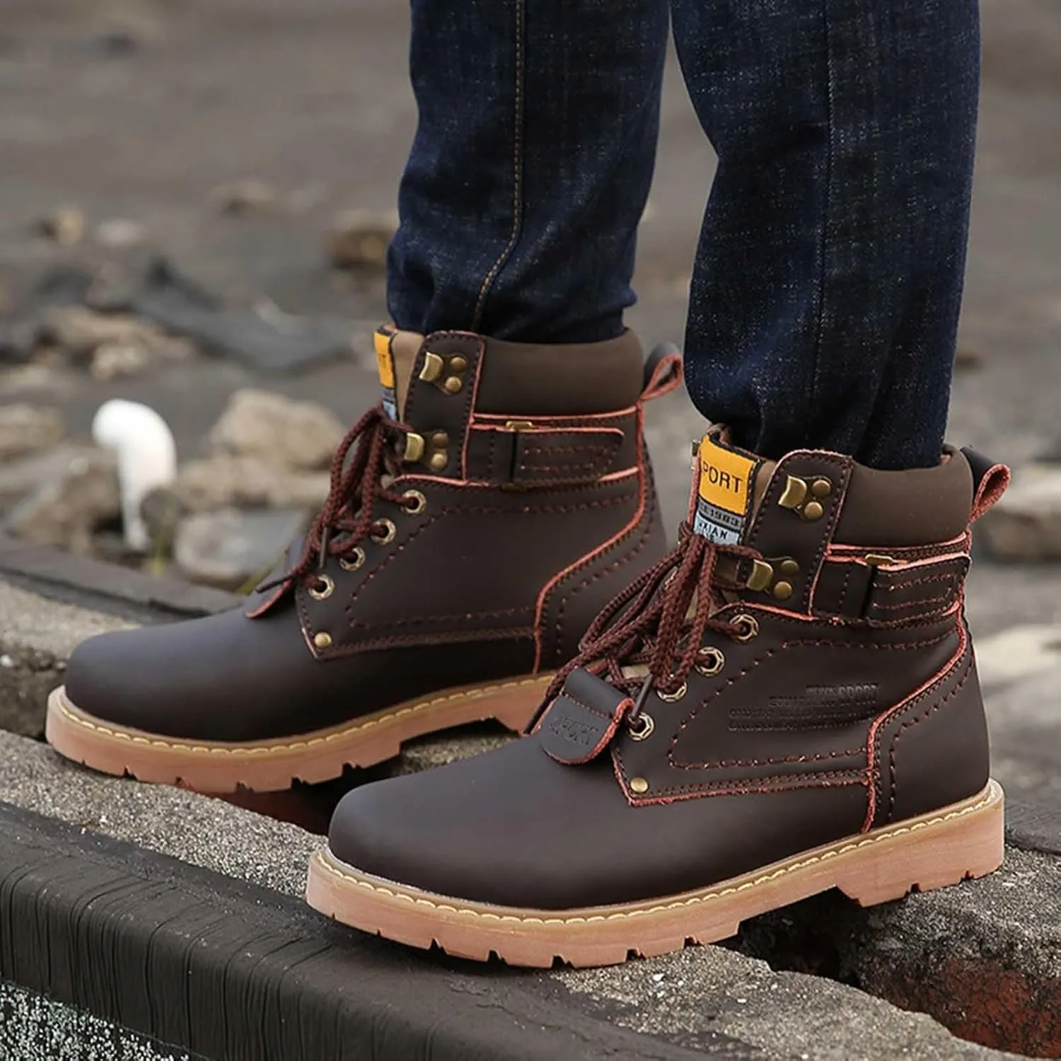 Men's Work Boots Steel Toe Hiking Sneakers Ankle Ladies Women's Workout Shoes Winter Platform Shoes Slip Resistant Safety Hike Grounded Footwear