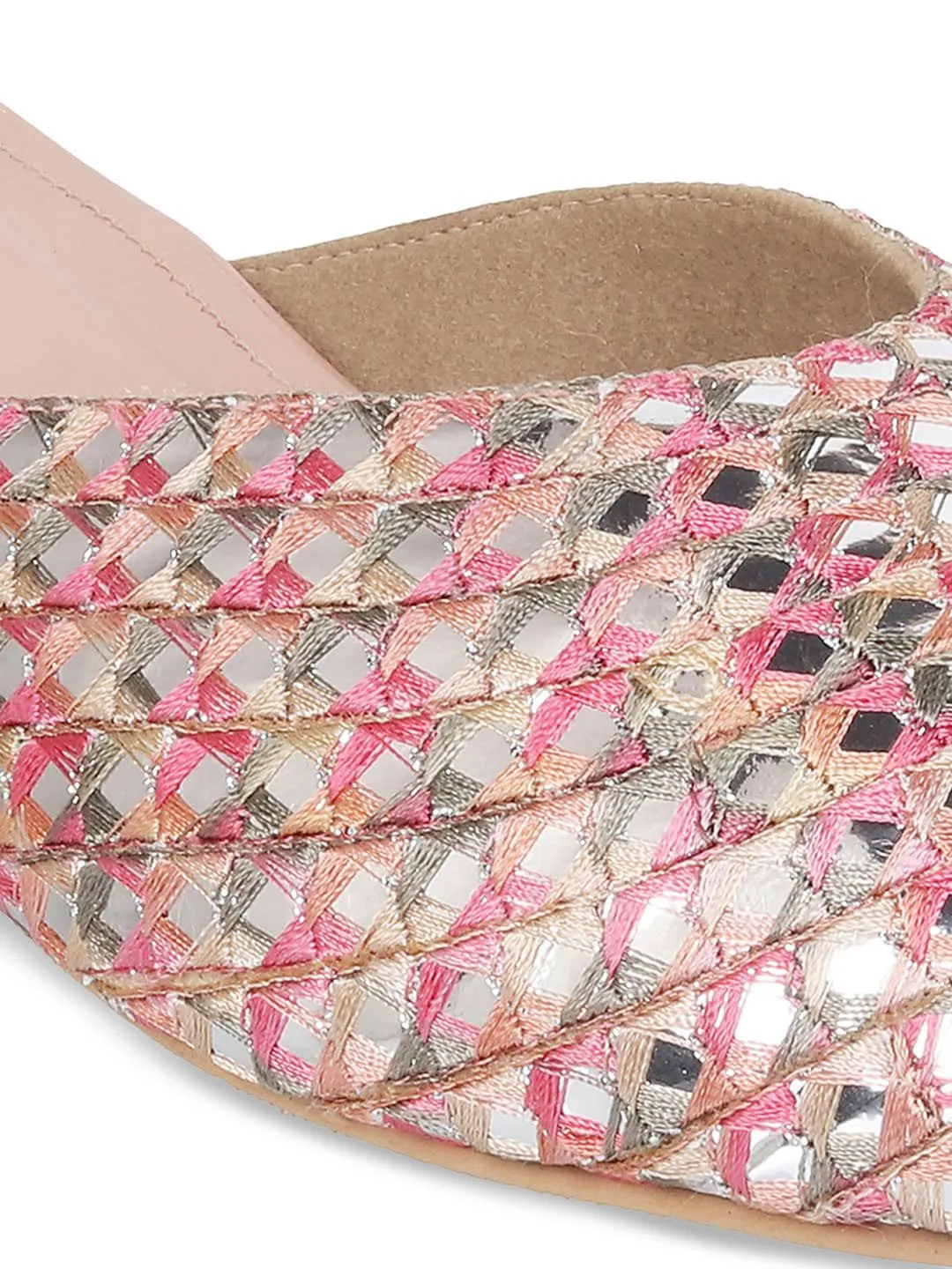 Metro Embellished Round Toe Block Mules