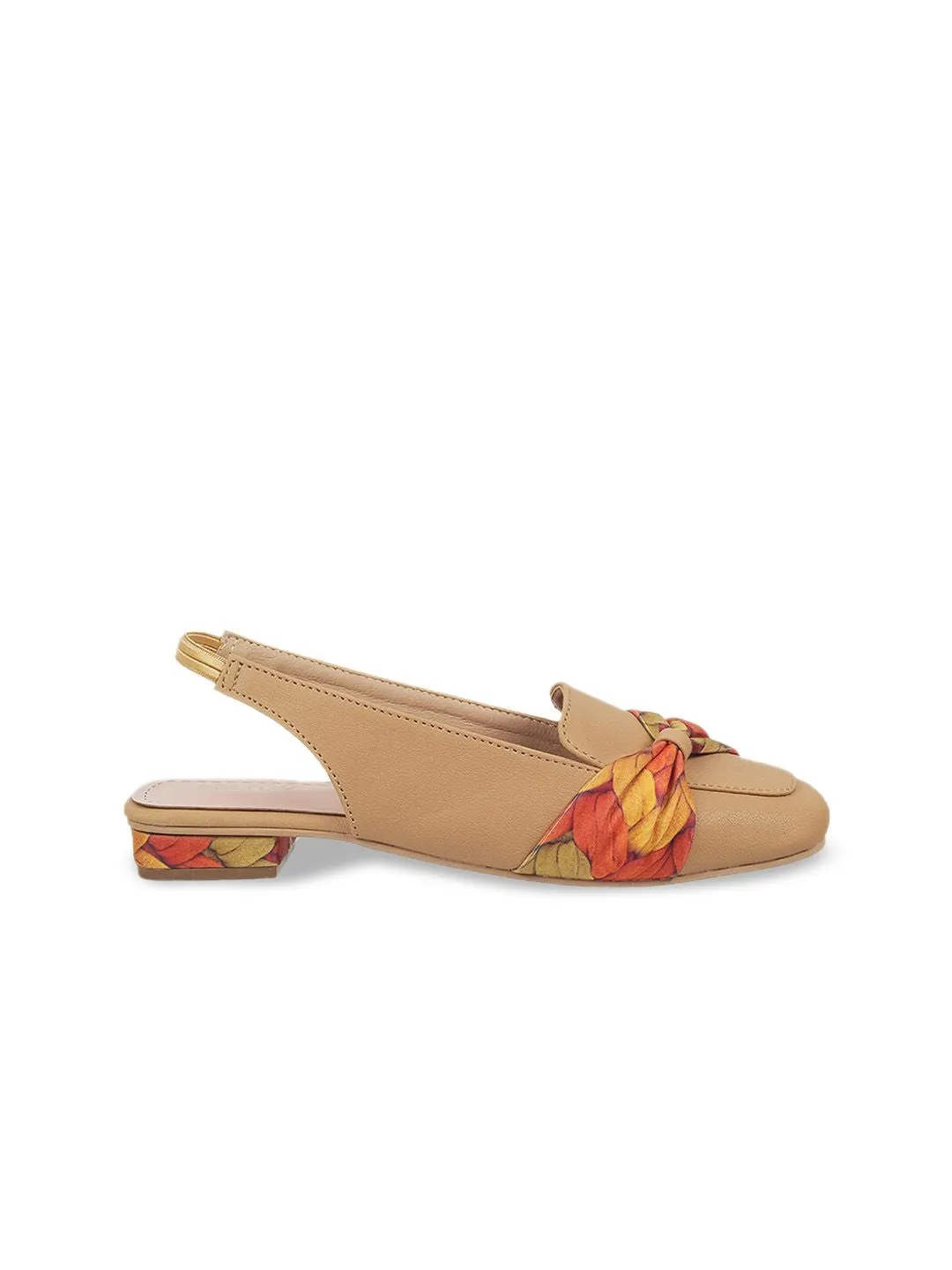 Metro Square Toe Printed Block Mules With Bows