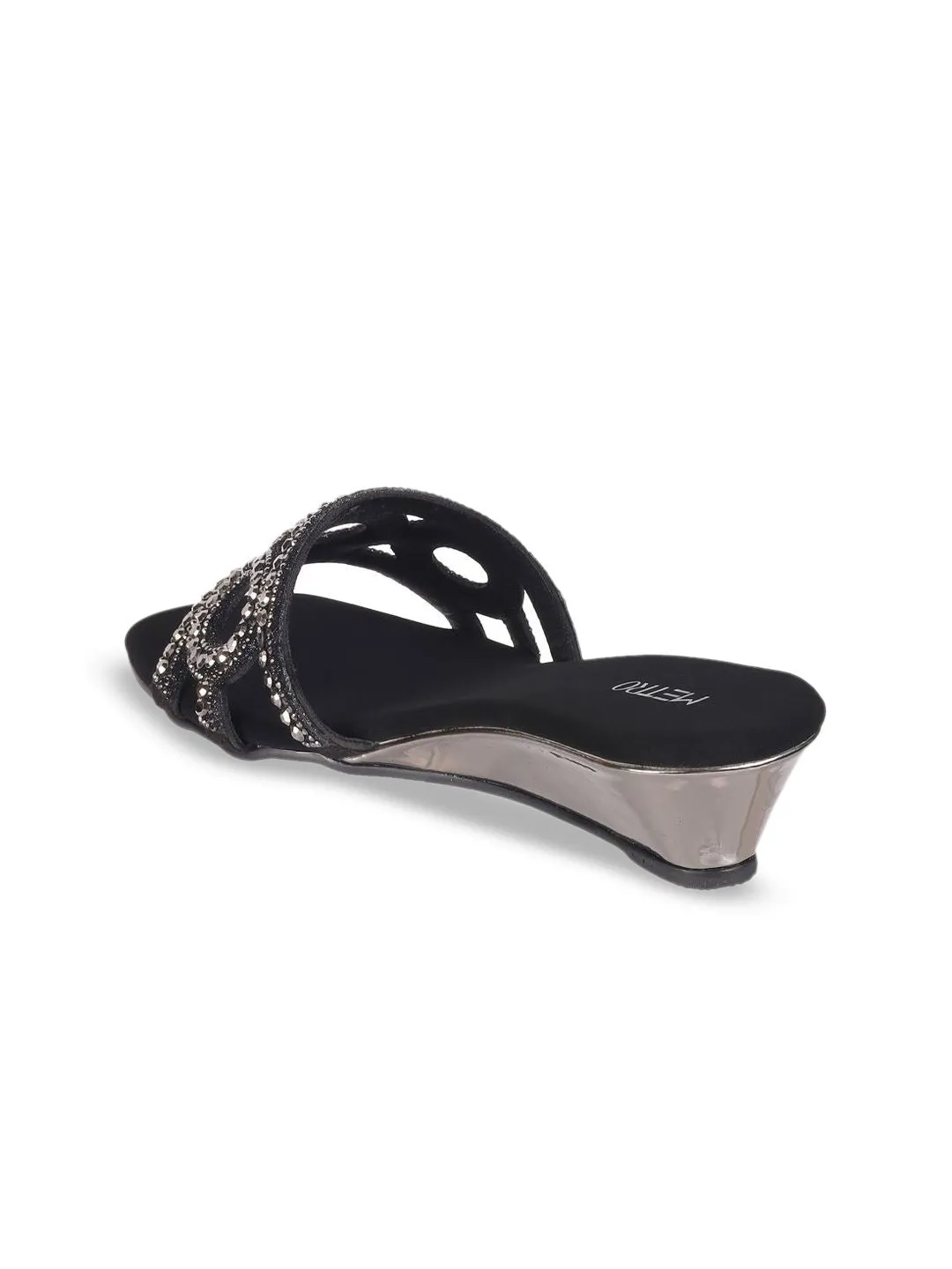 Metro Women Embellished Wedge Mules