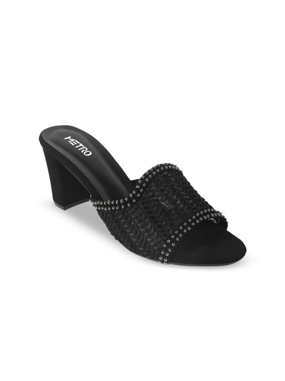 Metro Women Peep Toe Embellished Flatform Heel Sandals